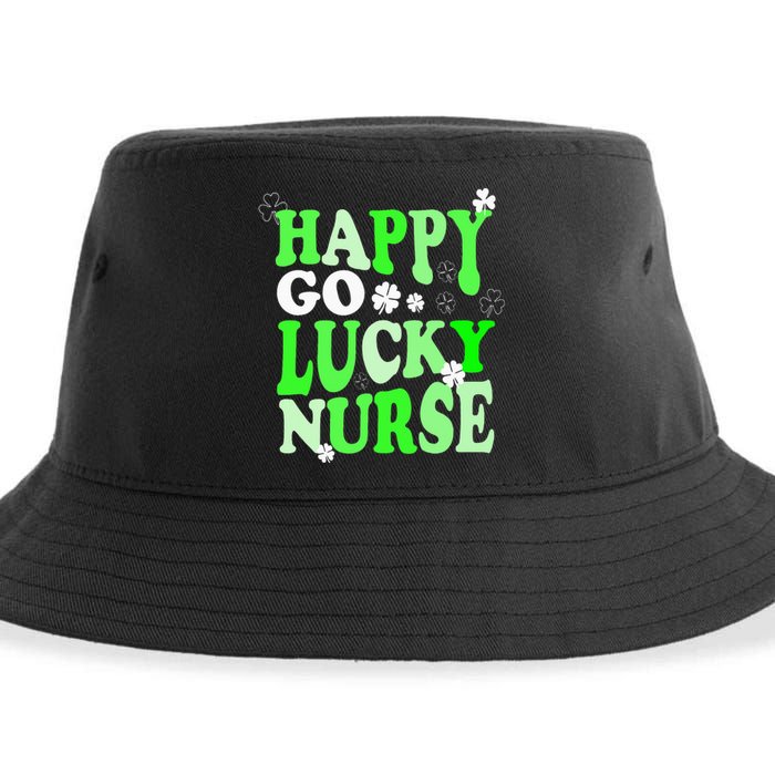 Happy Go Lucky Nurse St Patricks Day Sustainable Bucket Hat