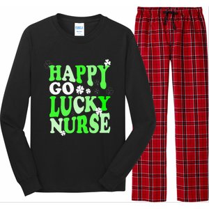 Happy Go Lucky Nurse St Patricks Day Long Sleeve Pajama Set