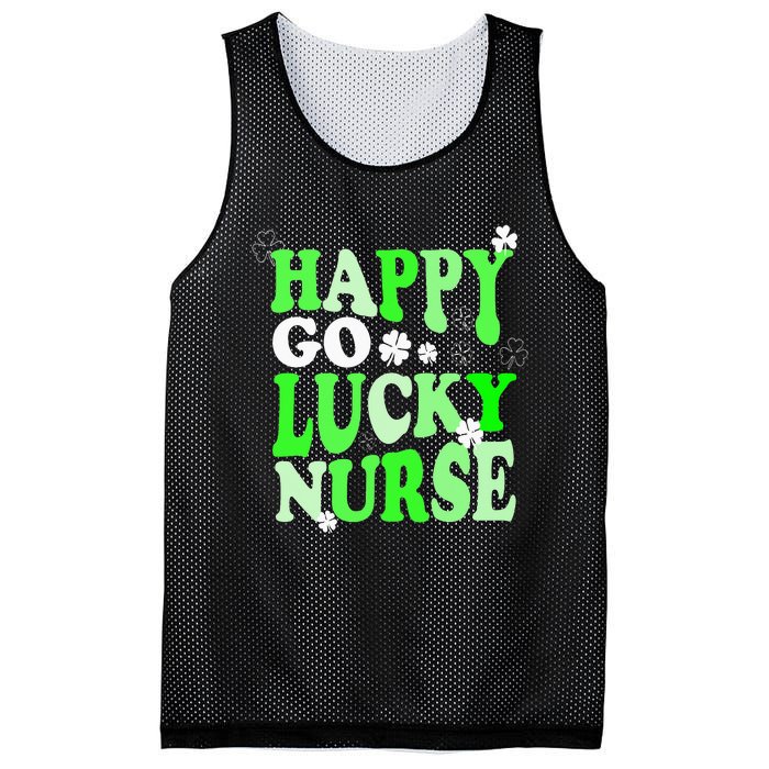 Happy Go Lucky Nurse St Patricks Day Mesh Reversible Basketball Jersey Tank