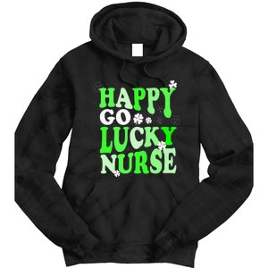 Happy Go Lucky Nurse St Patricks Day Tie Dye Hoodie