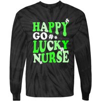 Happy Go Lucky Nurse St Patricks Day Tie-Dye Long Sleeve Shirt