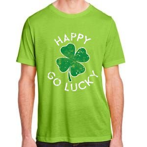 Happy Go Luck Lucky Clover St Patrick's Day Distress Great Gift Adult ChromaSoft Performance T-Shirt