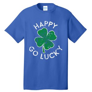 Happy Go Luck Lucky Clover St Patrick's Day Distress Great Gift Tall T-Shirt