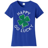 Happy Go Luck Lucky Clover St Patrick's Day Distress Great Gift Women's T-Shirt