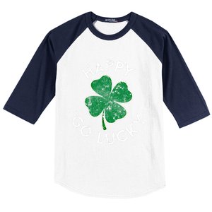 Happy Go Luck Lucky Clover St Patrick's Day Distress Great Gift Baseball Sleeve Shirt