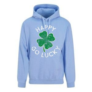 Happy Go Luck Lucky Clover St Patrick's Day Distress Great Gift Unisex Surf Hoodie