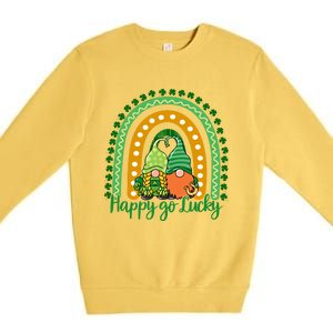 Happy Go Lucky Gnomes St Patrick's Day Gift Premium Crewneck Sweatshirt