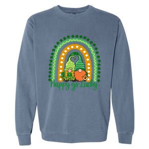 Happy Go Lucky Gnomes St Patrick's Day Gift Garment-Dyed Sweatshirt