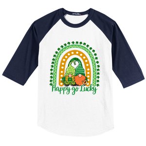 Happy Go Lucky Gnomes St Patrick's Day Gift Baseball Sleeve Shirt