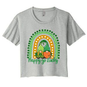 Happy Go Lucky Gnomes St Patrick's Day Gift Women's Crop Top Tee