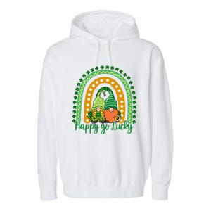 Happy Go Lucky Gnomes St Patrick's Day Gift Garment-Dyed Fleece Hoodie