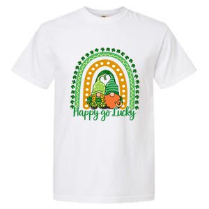 Happy Go Lucky Gnomes St Patrick's Day Gift Garment-Dyed Heavyweight T-Shirt