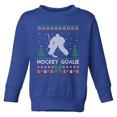 Hockey Goaltender Lover Ugly Hockey Goaltender Christmas Funny Gift Toddler Sweatshirt