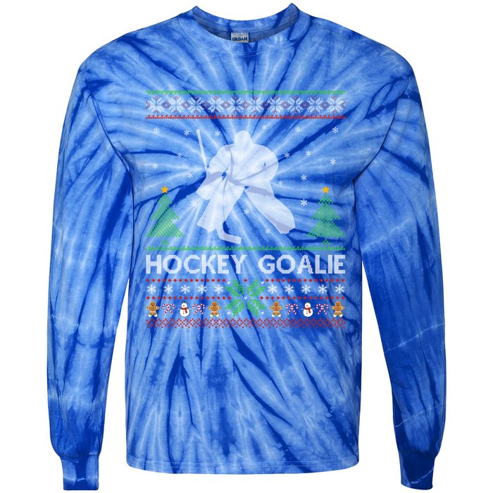 Hockey Goaltender Lover Ugly Hockey Goaltender Christmas Funny Gift Tie-Dye Long Sleeve Shirt