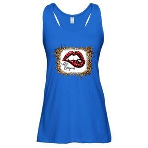 Hello Gorgeous Leopard Big Red Lips Heart Valentines Day Funny Gift Ladies Essential Flowy Tank