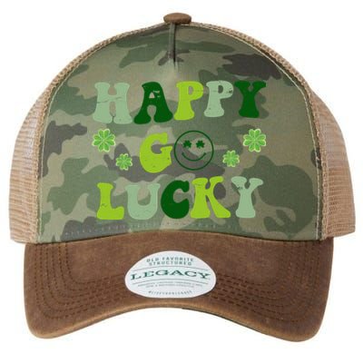 Happy Go Lucky Retro Hippie St Patrick's Day Legacy Tie Dye Trucker Hat