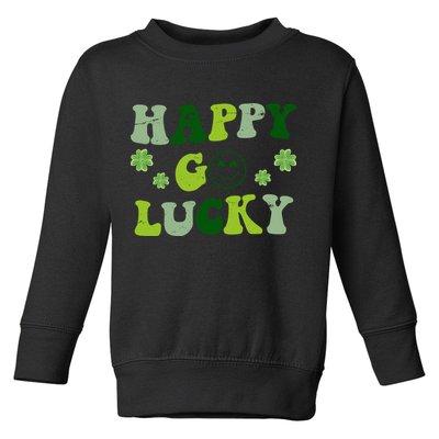 Happy Go Lucky Retro Hippie St Patrick's Day Toddler Sweatshirt