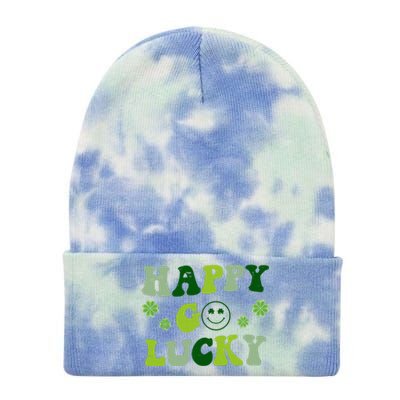 Happy Go Lucky Retro Hippie St Patrick's Day Tie Dye 12in Knit Beanie