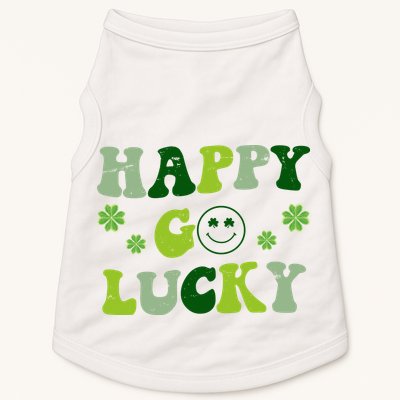 Happy Go Lucky Retro Hippie St Patrick's Day Doggie Tank