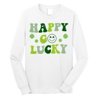 Happy Go Lucky Retro Hippie St Patrick's Day Long Sleeve Shirt