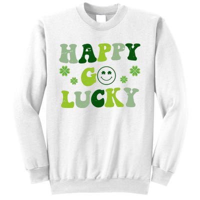 Happy Go Lucky Retro Hippie St Patrick's Day Sweatshirt