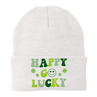 Happy Go Lucky Retro Hippie St Patrick's Day Knit Cap Winter Beanie