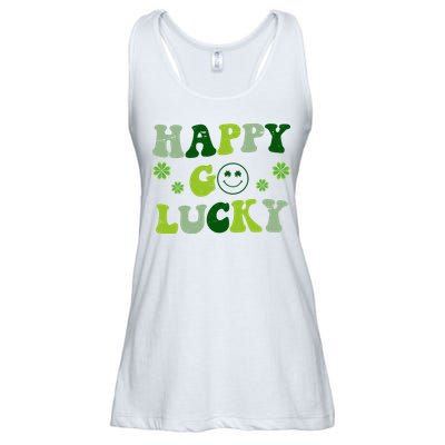 Happy Go Lucky Retro Hippie St Patrick's Day Ladies Essential Flowy Tank