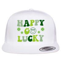 Happy Go Lucky Retro Hippie St Patrick's Day Flatbill Hat