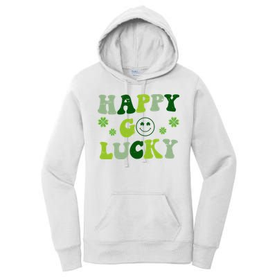Happy Go Lucky Retro Hippie St Patrick's Day Women's Pullover Hoodie