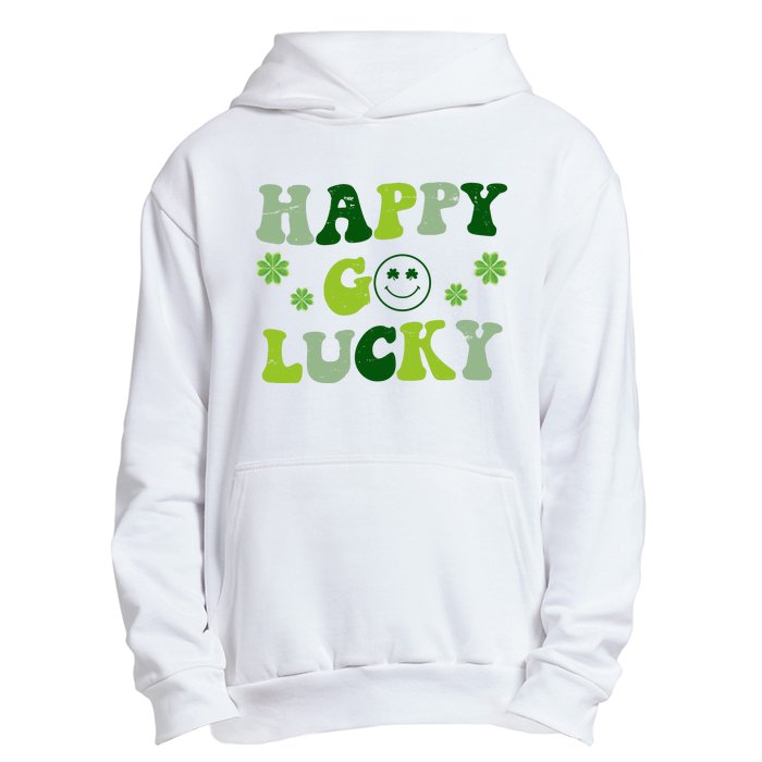 Happy Go Lucky Retro Hippie St Patrick's Day Urban Pullover Hoodie