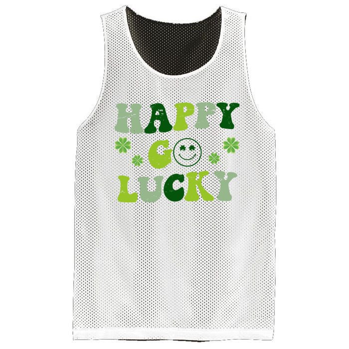 Happy Go Lucky Retro Hippie St Patrick's Day Mesh Reversible Basketball Jersey Tank