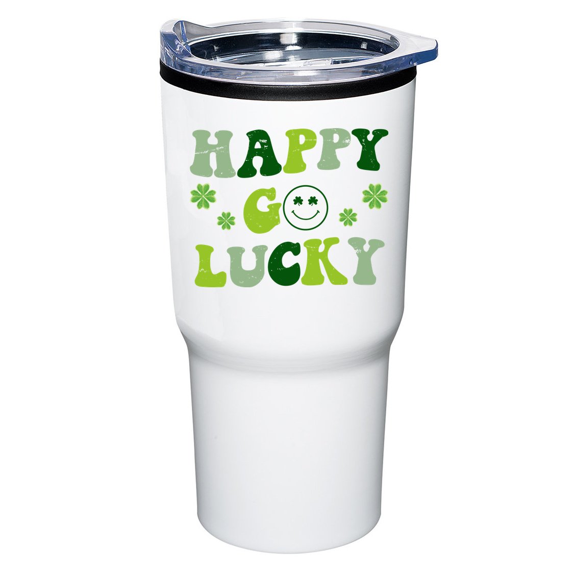 Happy Go Lucky Retro Hippie St Patrick's Day Tumbler