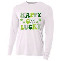 Happy Go Lucky Retro Hippie St Patrick's Day Cooling Performance Long Sleeve Crew