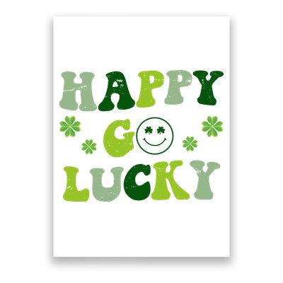Happy Go Lucky Retro Hippie St Patrick's Day Poster