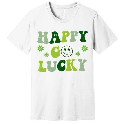 Happy Go Lucky Retro Hippie St Patrick's Day Premium T-Shirt