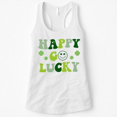 Happy Go Lucky Retro Hippie St Patrick's Day Womens Tank Top