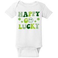 Happy Go Lucky Retro Hippie St Patrick's Day Baby Bodysuit