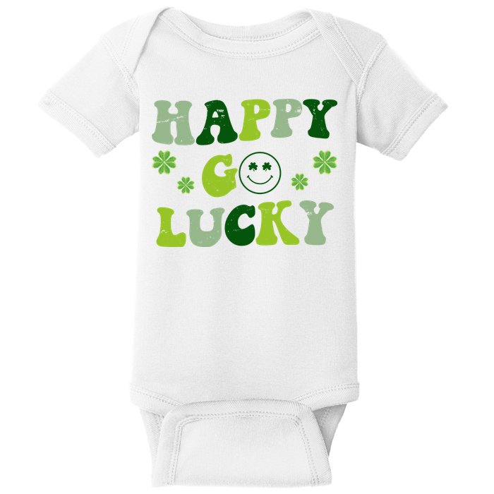 Happy Go Lucky Retro Hippie St Patrick's Day Baby Bodysuit