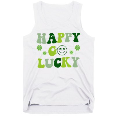 Happy Go Lucky Retro Hippie St Patrick's Day Tank Top
