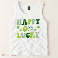 Happy Go Lucky Retro Hippie St Patrick's Day Tank Top