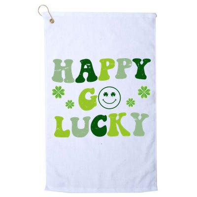 Happy Go Lucky Retro Hippie St Patrick's Day Golf Towel