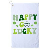 Happy Go Lucky Retro Hippie St Patrick's Day Golf Towel