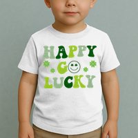 Happy Go Lucky Retro Hippie St Patrick's Day Toddler T-Shirt