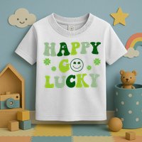 Happy Go Lucky Retro Hippie St Patrick's Day Toddler T-Shirt
