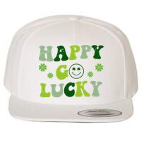 Happy Go Lucky Retro Hippie St Patrick's Day Wool Snapback Cap