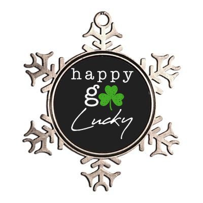 Happy Go Lucky Irish St Paddys Day Metallic Star Ornament