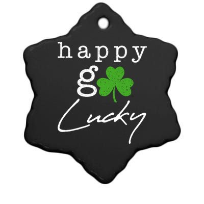 Happy Go Lucky Irish St Paddys Day Ceramic Star Ornament