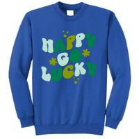 Happy Go Lucky Retro St Patrick's Day Shamrock Vintage Gift Sweatshirt