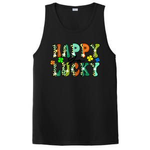 Happy Go Lucky Retro St Patrick's Day Shamrock Meaningful Gift PosiCharge Competitor Tank