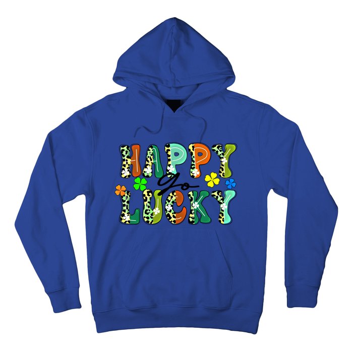 Happy Go Lucky Retro St Patrick's Day Shamrock Meaningful Gift Hoodie